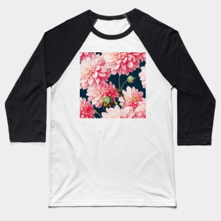 Pink Dahlia Baseball T-Shirt